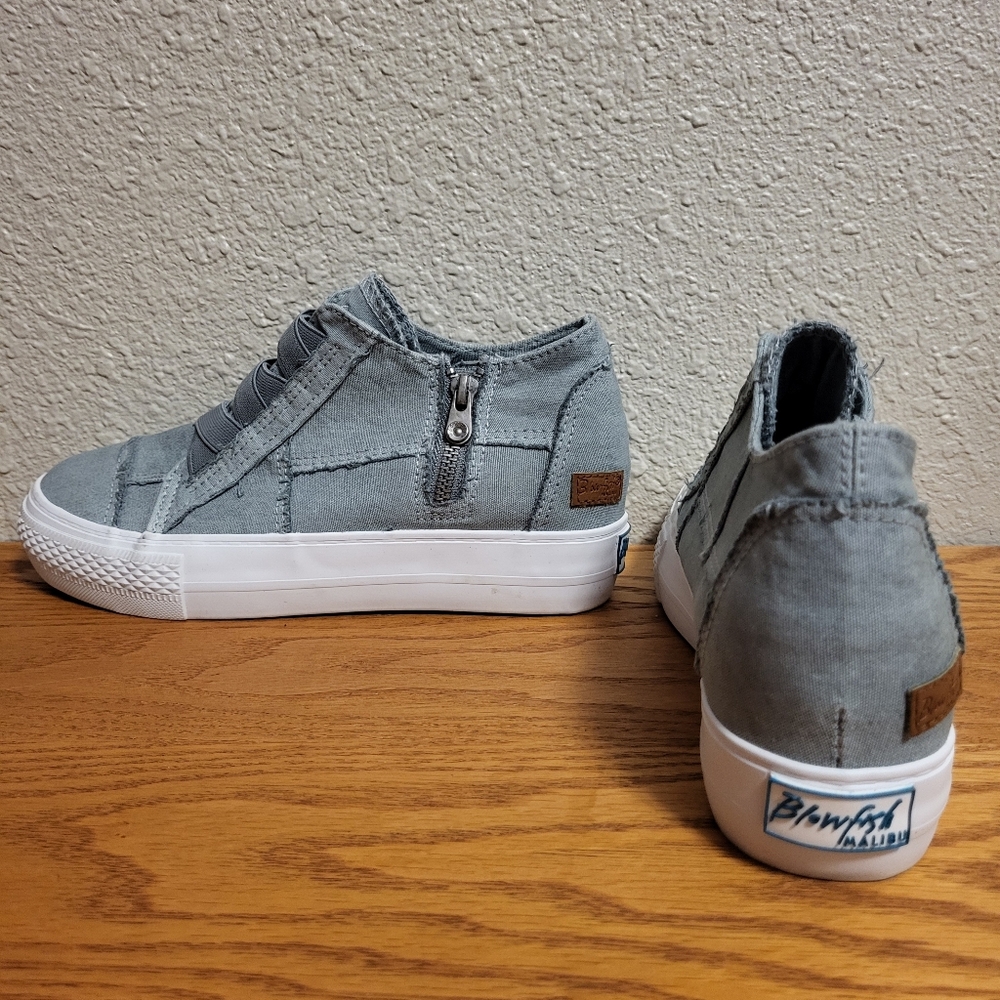 Blowfish Malibu Gray Hidden Wedge Sneaker Size 8 - Picture 4 of 13